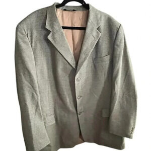 Jos. A‎ Bank Men 48L Jacket Gray Brown Silk Wool Woven Tweed Classic Traditional